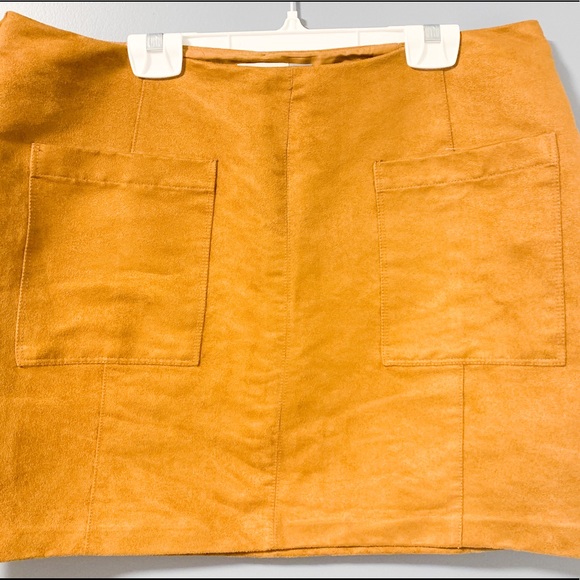 Brown Faux Suede Mini Skirt - Picture 4 of 4